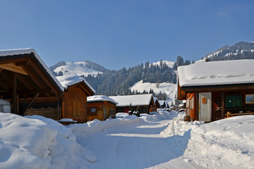 verschneite Ferienh&auml;user