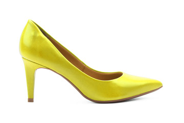 Yellow high heels pumps