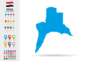 Map of Basra in Iraq
