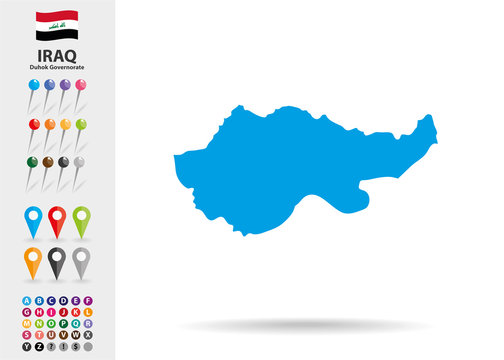 Map of Duhok in Iraq