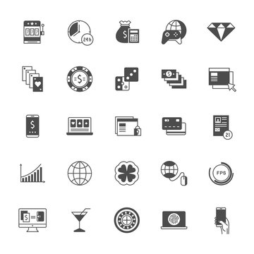 Set Vector Icons Online Gaming