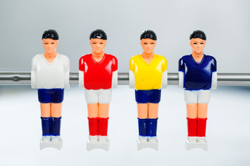 Obraz premium Table football game with yellow and red players