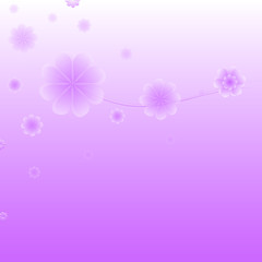 Floral background with purple flowers. Vector illustration.