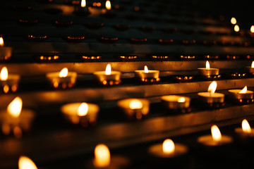 Candles light at the church
