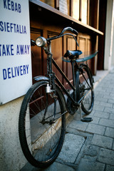 Vintage bike near Kebab cafe at Cyprus