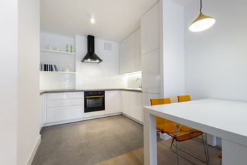 Fototapeta na wymiar Stylish kitchen in small apartment