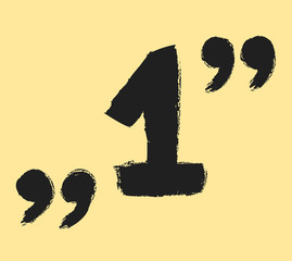 one 1 symbol and quotation marks