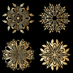 Vector gold ornaments.