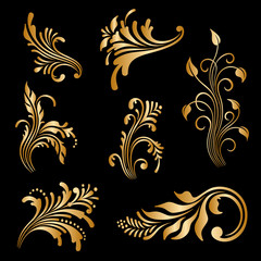 Vector set of vintage decorative elements.