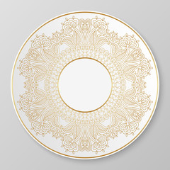 Vector gold decorative plate.