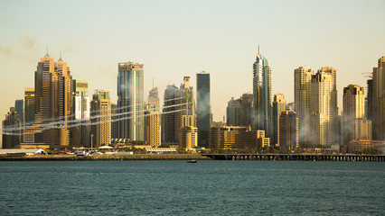 Fototapeta na wymiar Dubai Marina and Jumeirah view 