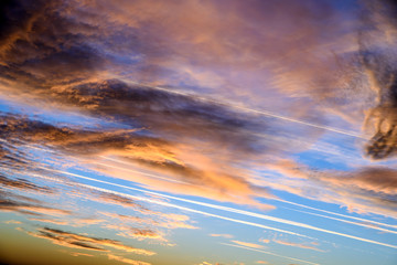 Beautiful Sunset On Cloudy Summer Sky