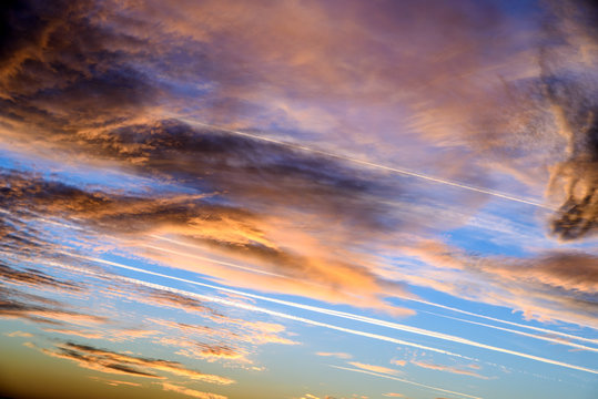 Fototapeta Beautiful Sunset On Cloudy Summer Sky