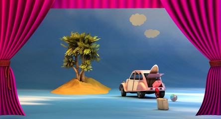 theatre and  driving car and island
