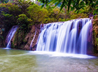 beautiful waterfalls  the 'Tee lor su'  in Thailand