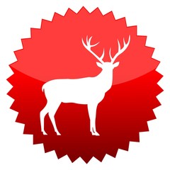 Red sun sign deer