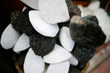 Color stone pumice for scrub from Red Sea at arabian market in Egypt