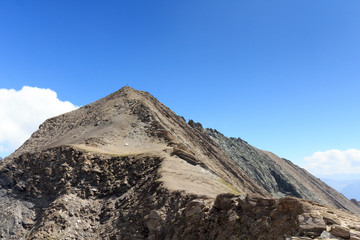 Footpath to Mountain summit Kreuzspitze in the Hohe Tauern Alps, Austria