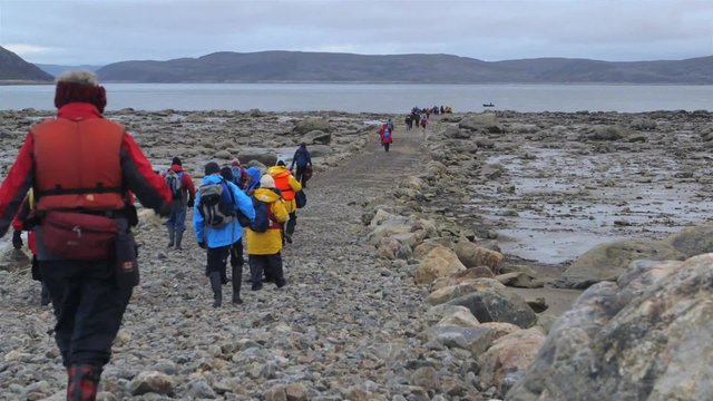 Time-lapse of expeditioners exploring Kangiqsualujjuaq George River.