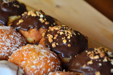 Fresh Homemade Muffins On A Table. Closeup.