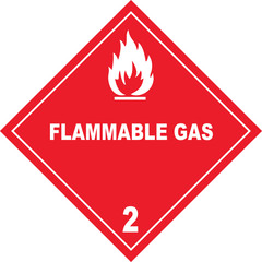 Flammable Gas Warning Label