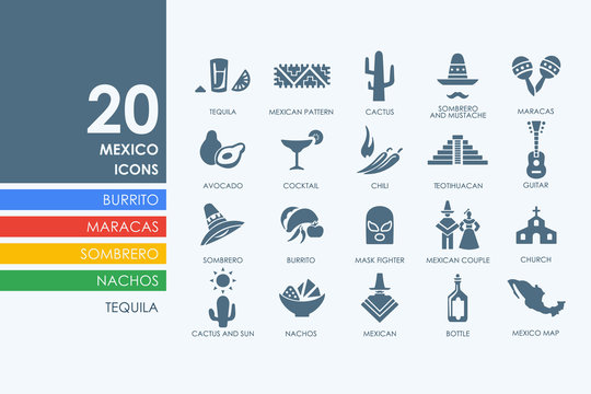 Set Of Mexico Icons