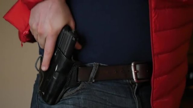Concealed Gun Returned to Holster in Slow Motion