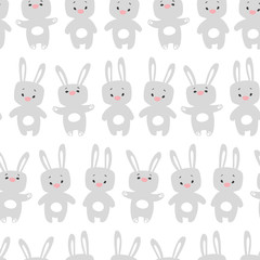 Seamless pattern with  rabbits