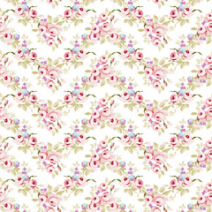 Floral pattern with little pink roses