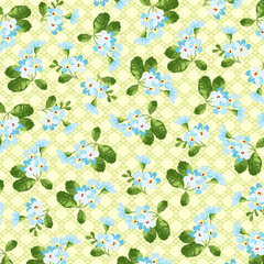 Floral pattern with little blue flowers