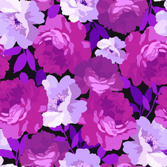Fototapeta na wymiar Seamless floral pattern with roses