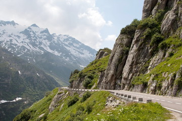 Mountain pass Furkapass and Susten Pass Switzerland