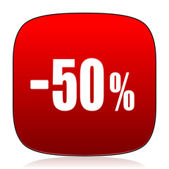 50 percent sale retail icon