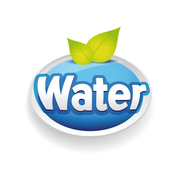 Drinking water label vector blue