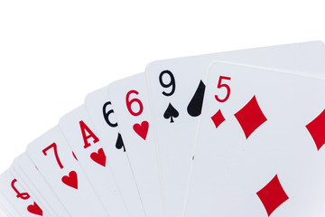 Cardboard playing cards for card games