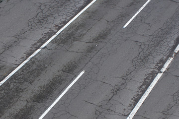 Fototapeta premium old street / road, damaged highway, cracked asphalt