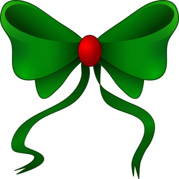 Red And Green Christmas Ribbon Bow.