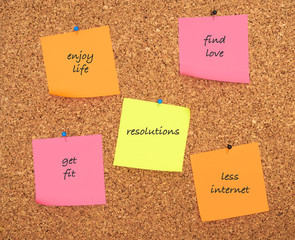 Resolutions written on sticker notes