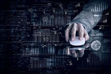 Businessman using mouse