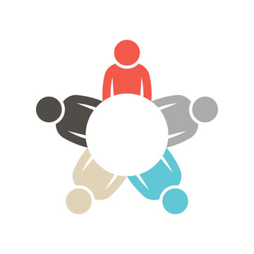 People group in circle graphic logo
