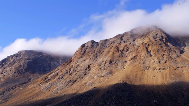 Time-lapse of moving quickly over Torngat Mountains.