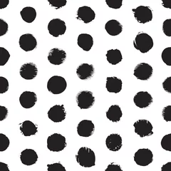 Acrylic prints Polka dot Seamless dot pattern. Hand painted circles. Ink illustration. Polka dot.