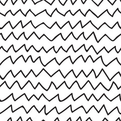 Monochrome scribble background. Modern design.Vector illustration. Fancy hand drawn casual texture.White background with black lines and dots. Hipster wallpaper with freehand pattern.