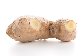 Ginger root on white