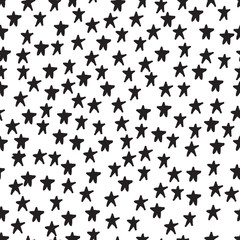 Hand drawn style abstract seamless pattern. Tiling repeat background in black and white.
