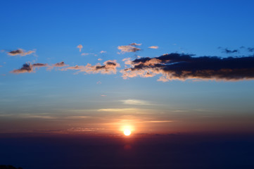 Beautiful sunset at the mountains.