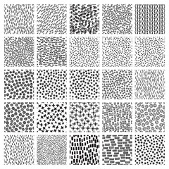 Abstract hand drawing textures collection. Vector ink illustration set.