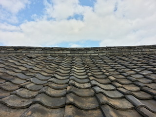 Old roof and the sky