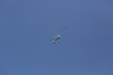 transport helicopter with load in the sky