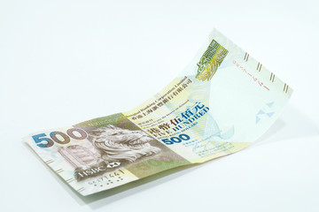 Five Hundred Dollars Hong Kong, Hong Kong Money / Five Hundred Dollars Hong Kong on the white background 